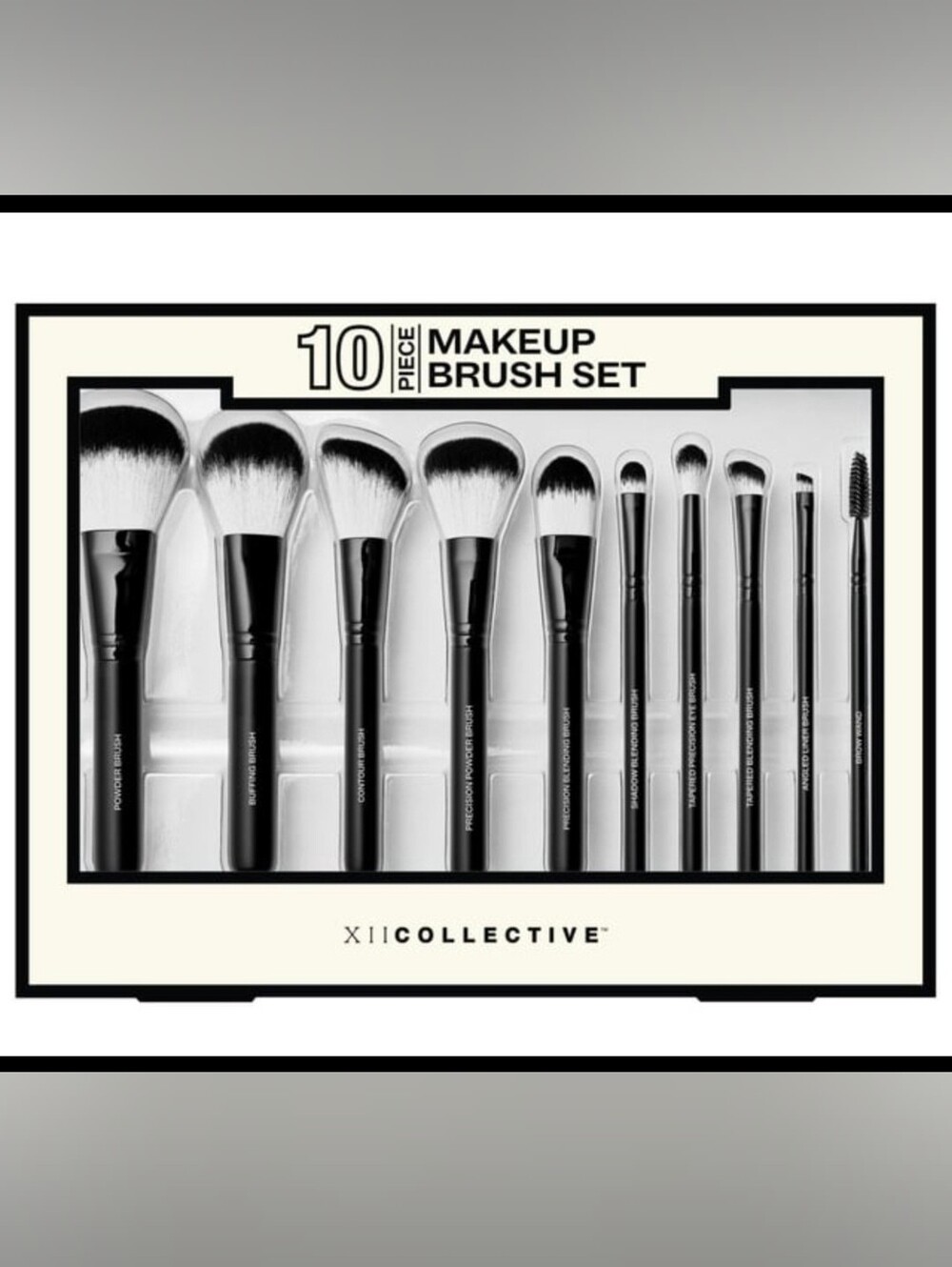 10-Piece Black Makeup Brush Set